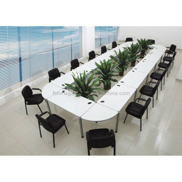 Melamine Modern Detachable Modular Conference Table in White (FOHFN-01)